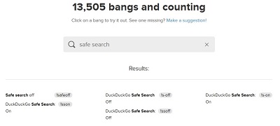 DuckDuckGo Bangs