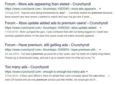 Google results crunchyroll