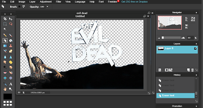 How to Delete Background in Pixlr Editor eraser tool