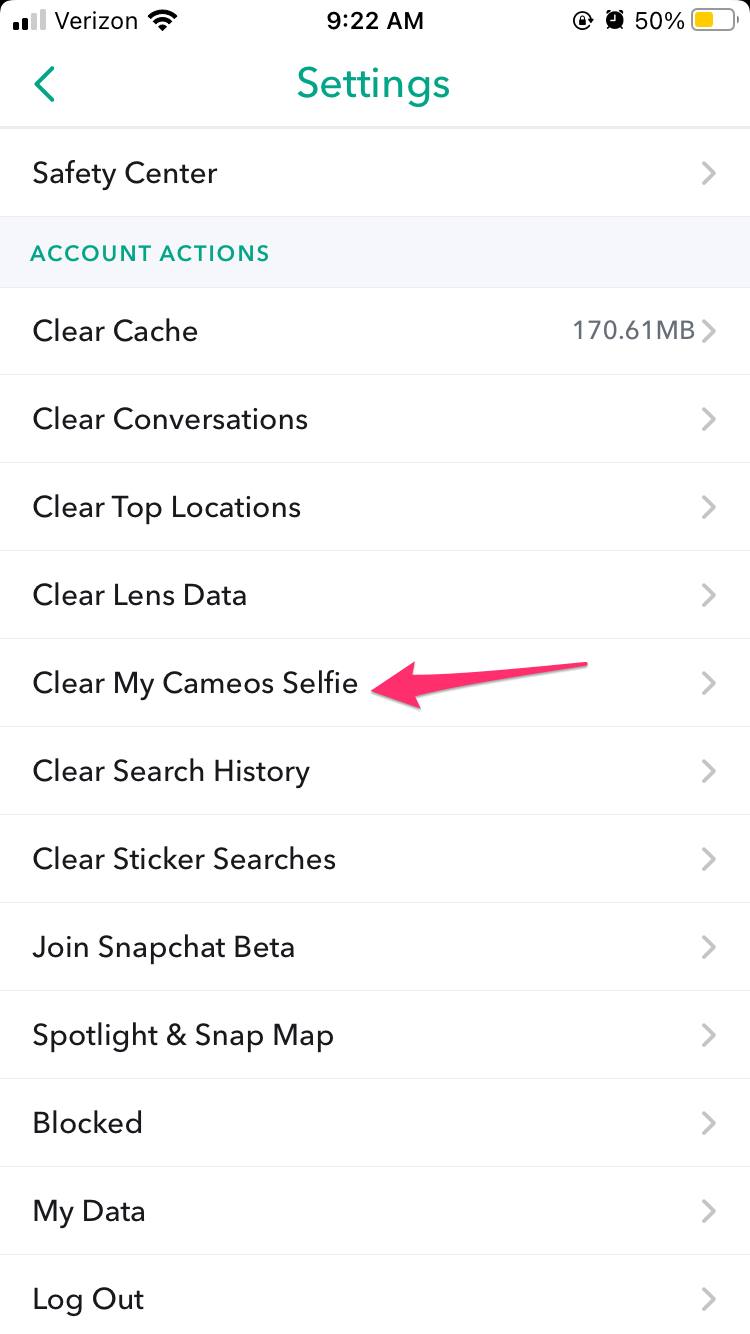 how to change cameo selfie on snapchat android?