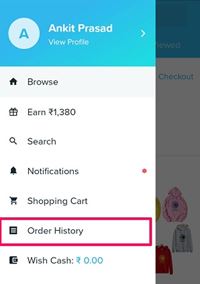 Order History Wish app