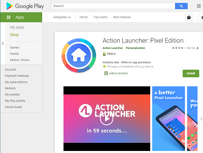 action launcher