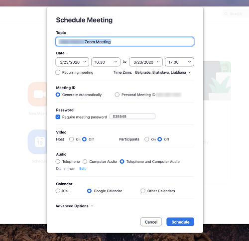 How to Set up Meeting