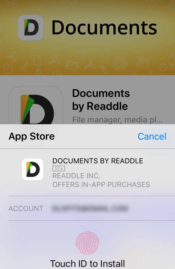 Install Documents by Readdle on iPhone