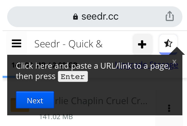 seedr.cc paste URL option
