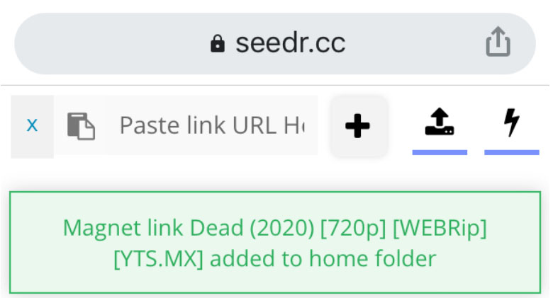 Paste link on Seedr.cc