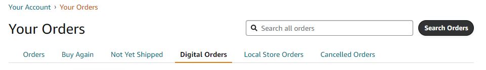 Amazon Digital orders