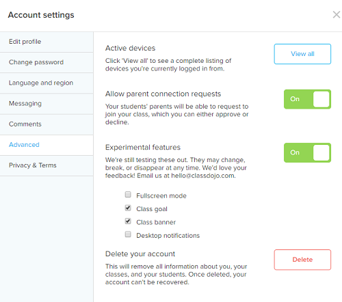 How to Delete Teacher Account on ClassDojo - Account Settings