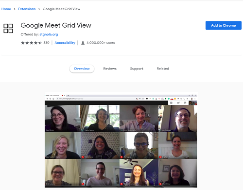 google meet grid view