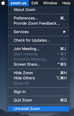 Uninstall Zoom