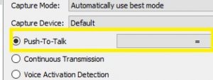 how to set push to talk teamspeak