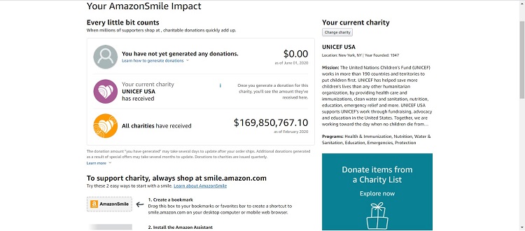 amazon smile how to use