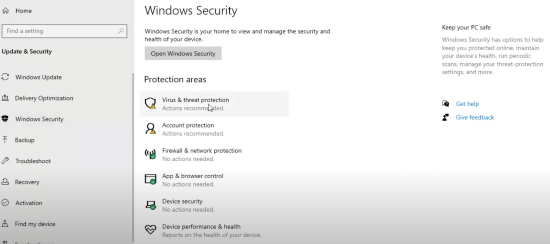 windows defender in windows 10