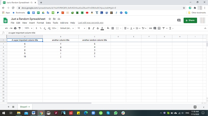 How to Unfreeze Cell in Google Sheets
