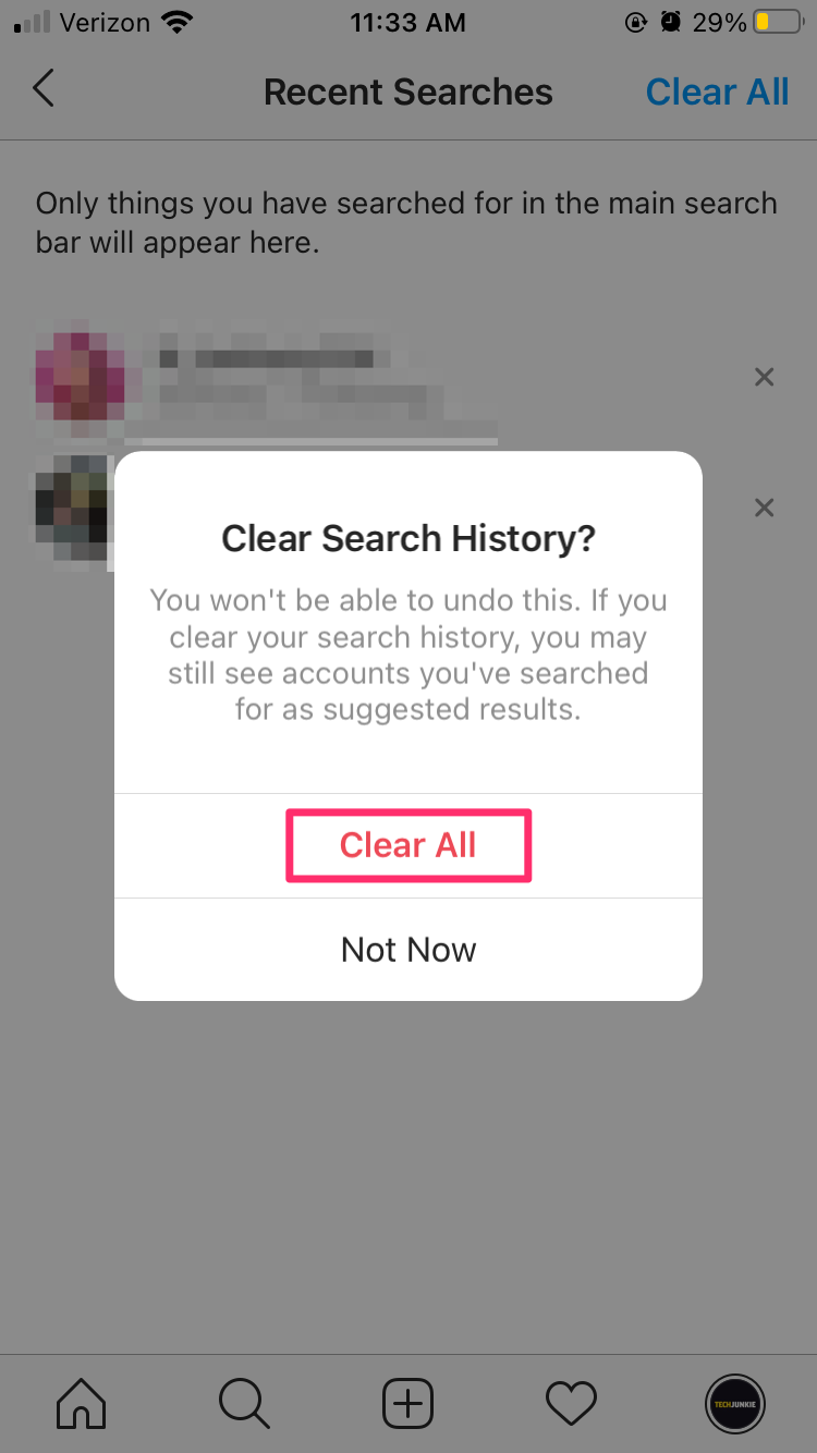 How to Delete Search History on Instagram