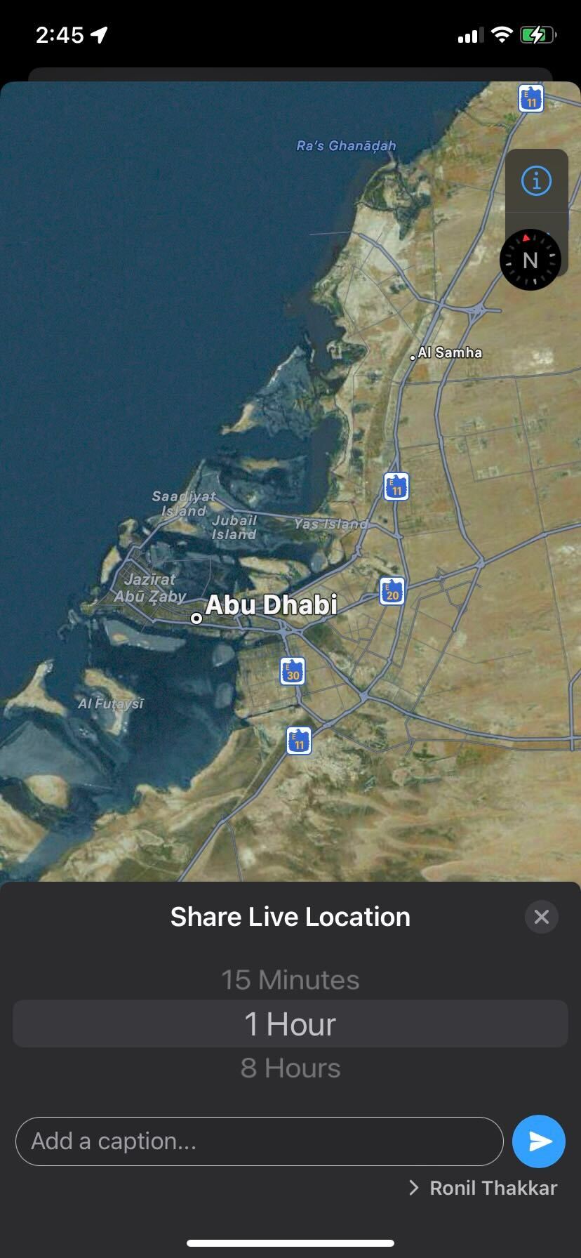 WhatsApp iPhone Location Share Duration