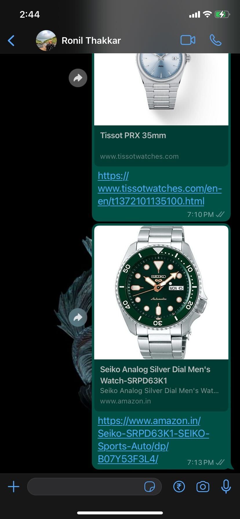 WhatsApp iPhone + button