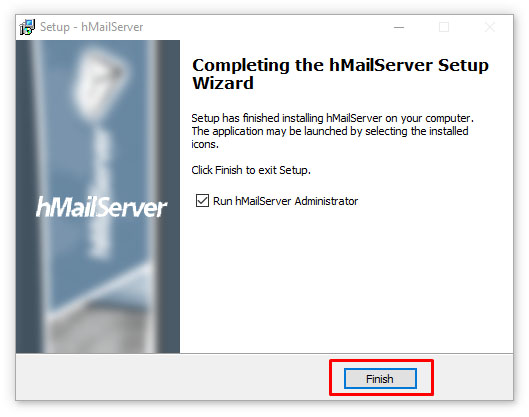 hMailServer installation finish