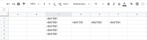 google sheets