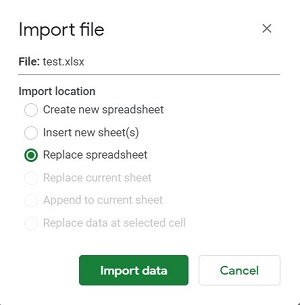 import file