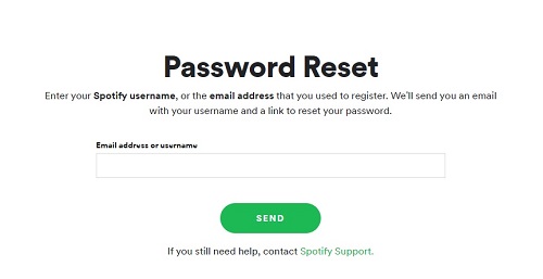 password reset