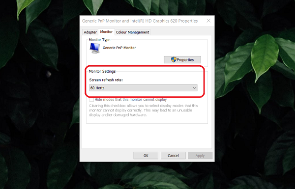 Change Windows 10 Monitors Refresh Rate Settings