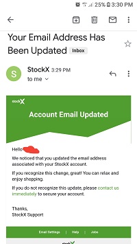 Email on StockX