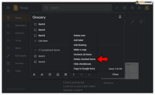 How to Delete Checked Items from Google Keep - Tech Junkie