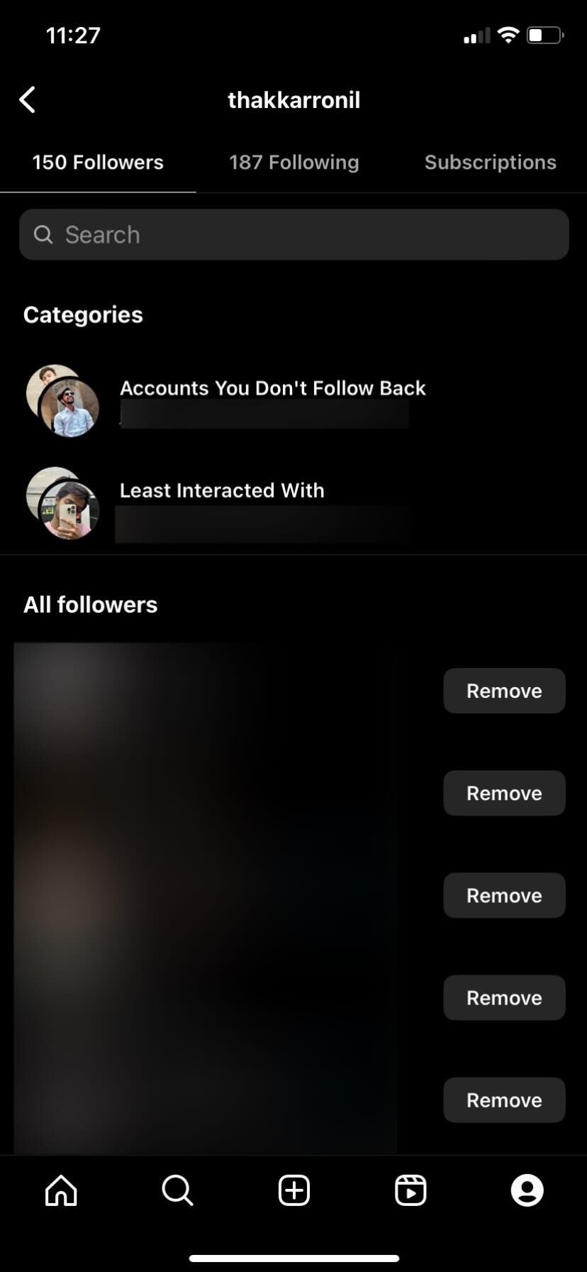 Instagram Accounts You Don’t Follow Back option