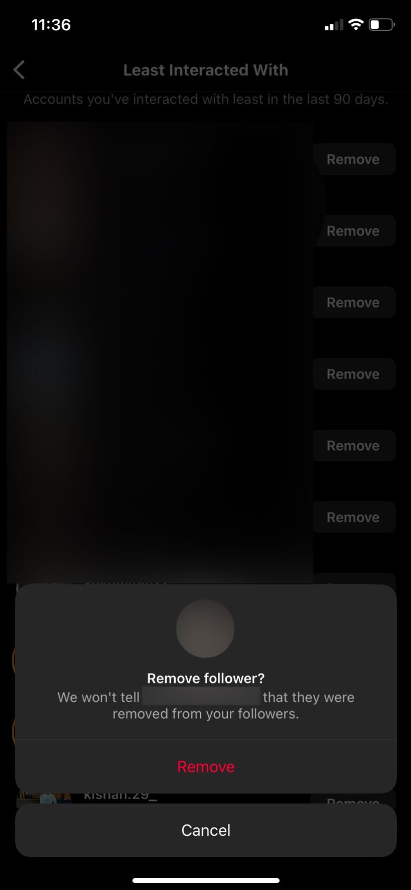 Instagram Remove A Least Interacted With Account