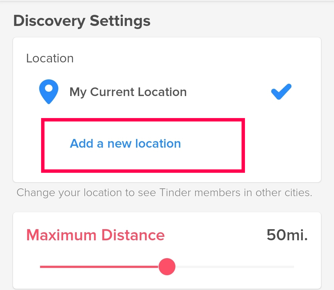 Bumble not showing distance