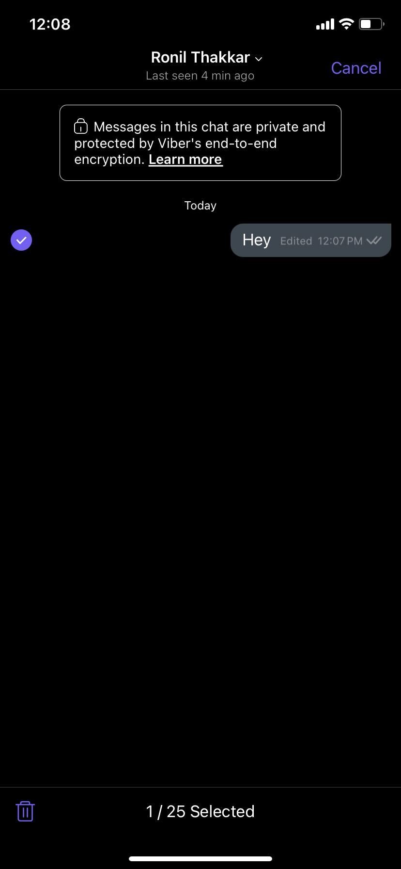 Viber Delete a message