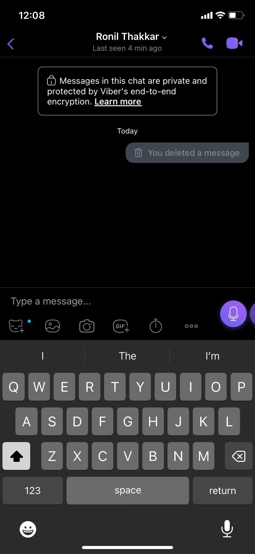 Viber Deleted message