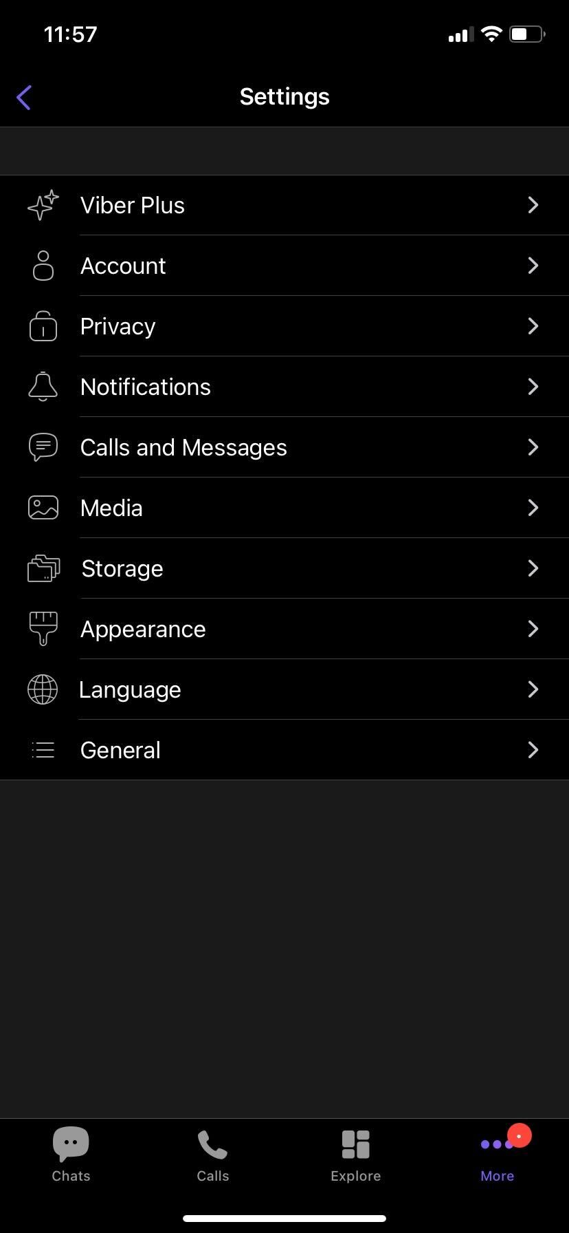 Viber iOS Settings