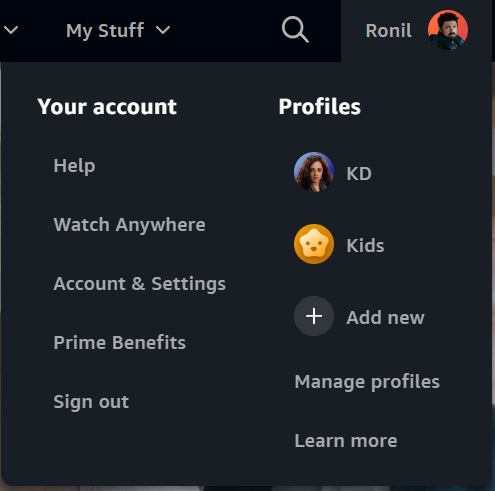 Amazon Prime Video Account & Settings