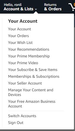 Amazon Your Account