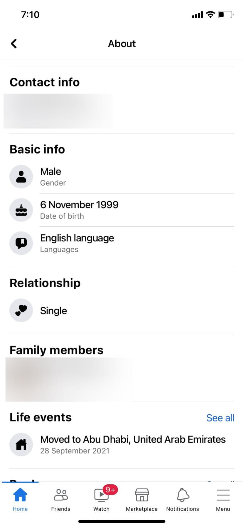 Facebook Account Basic Info
