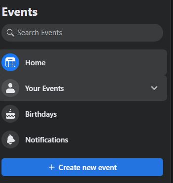 Facebook events birthdays