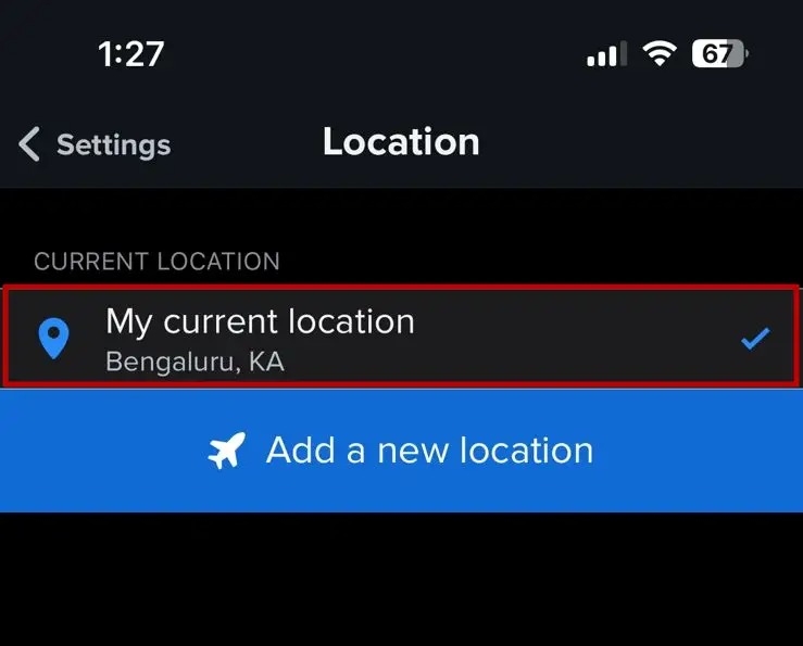 Select Location on Tinder