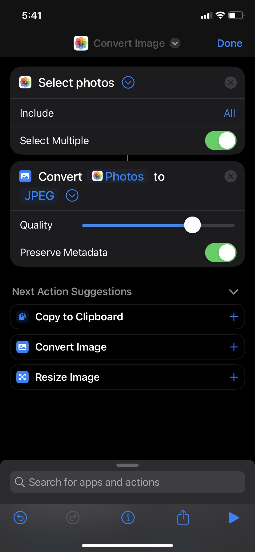 Shortcut app Covert Images