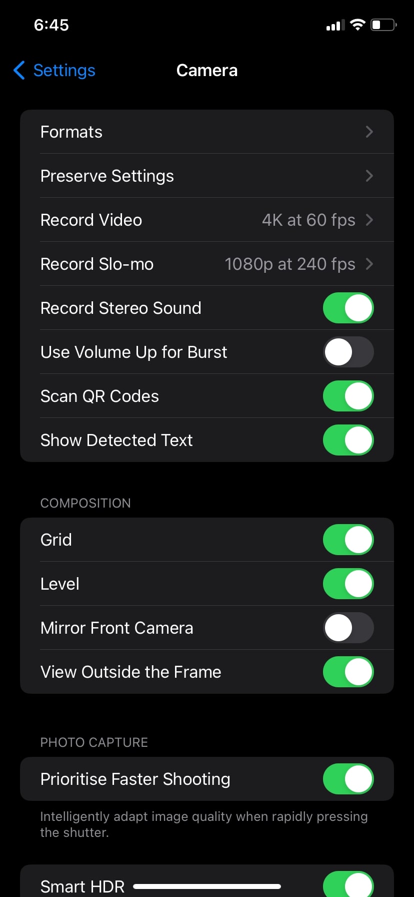 iPhone Camera Formats