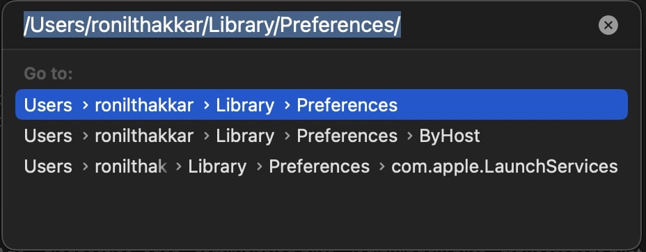 Mac Library Preference