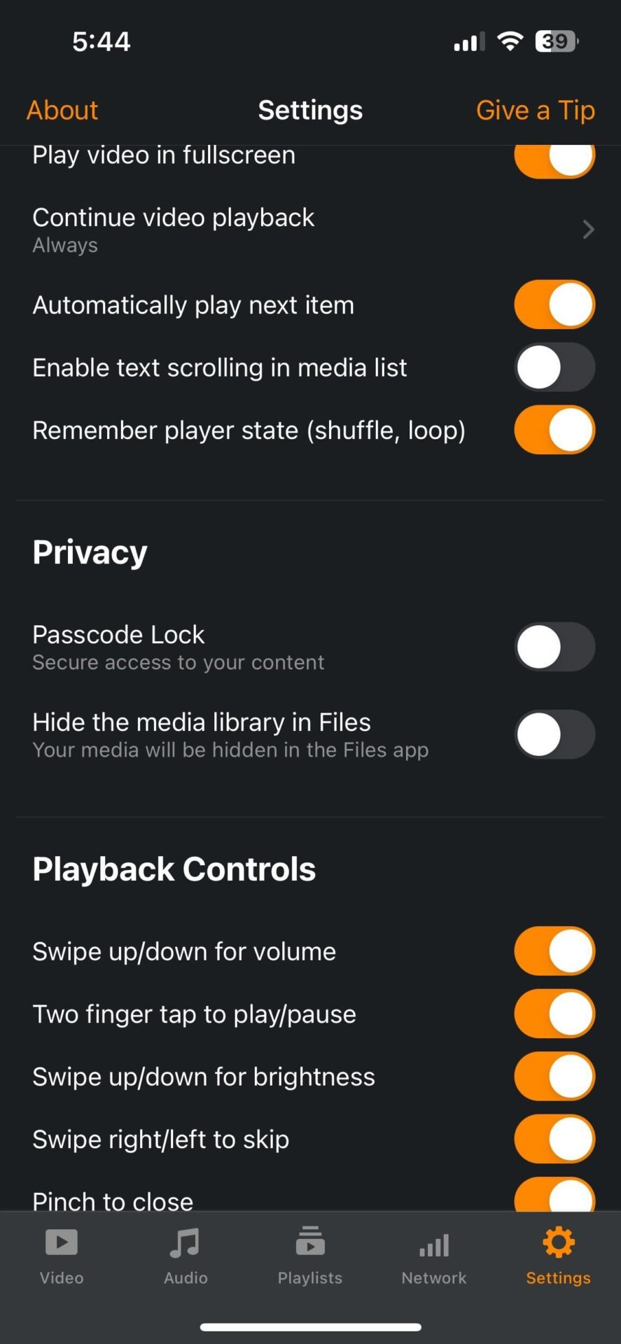 VLC Passcode Lock