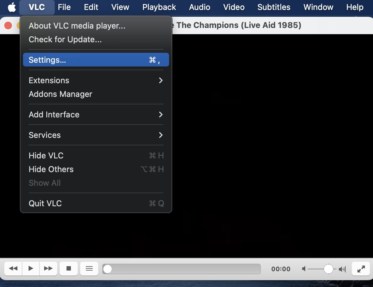 VLC settings