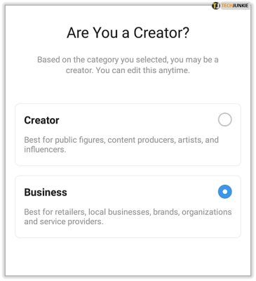 Instagram Creator and Business account