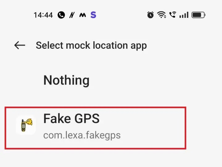 Select Mock Location App on Androidjpg