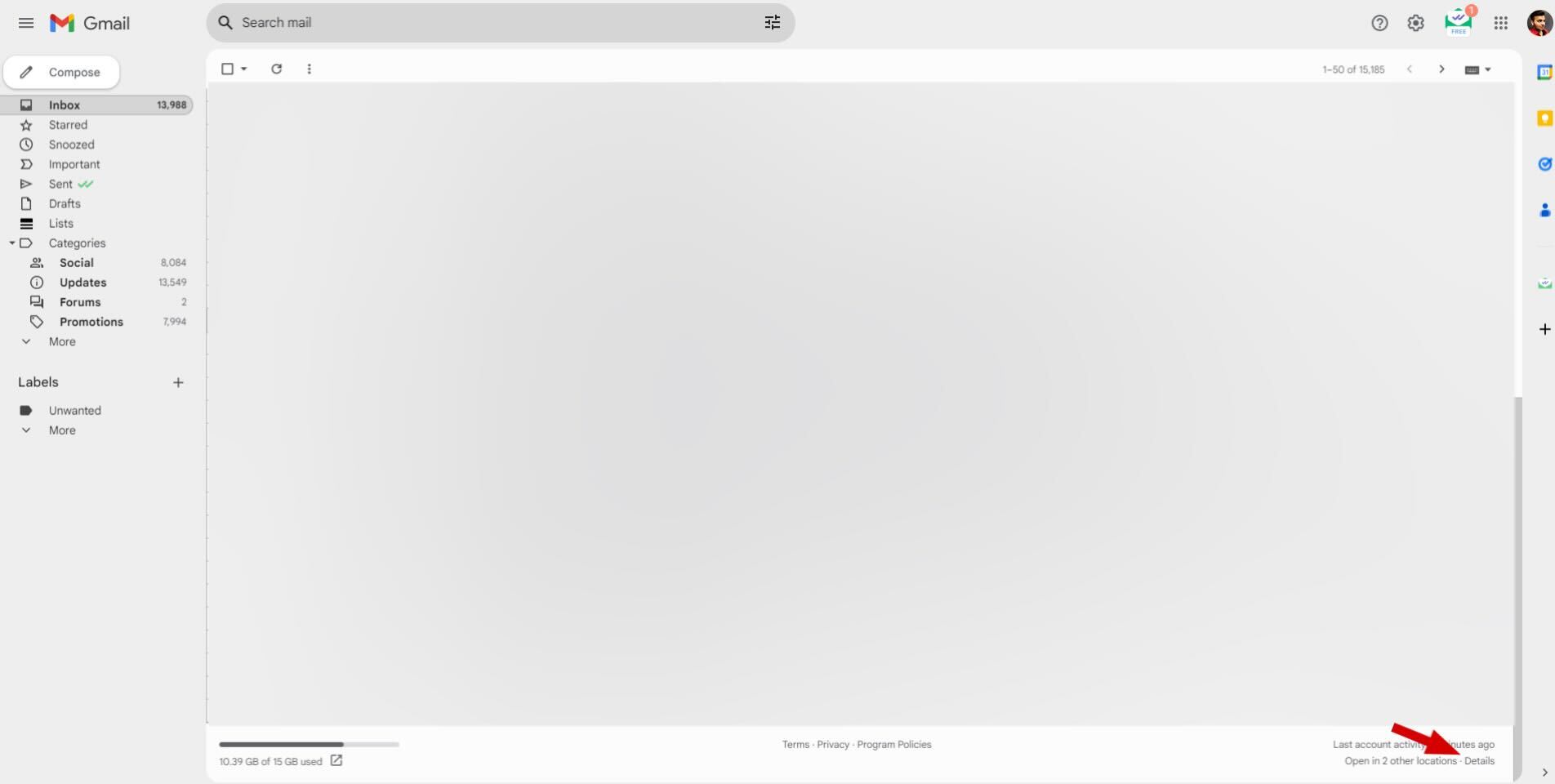 Gmail login details