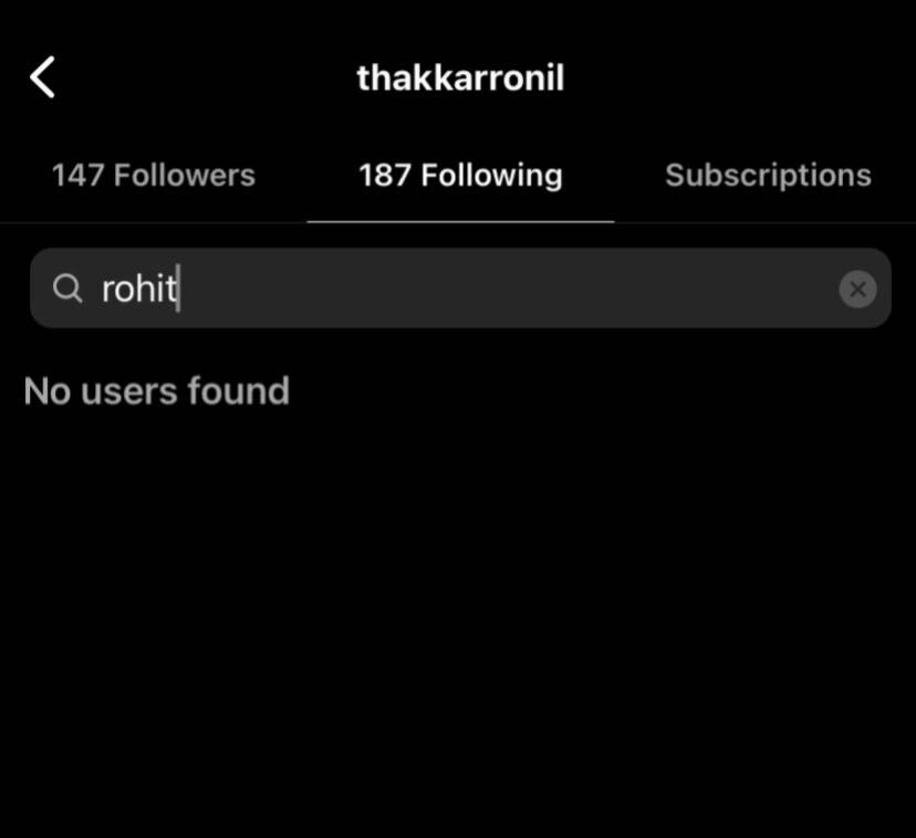 Instagram iOS Following List