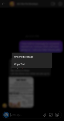 Instagram DM unsend