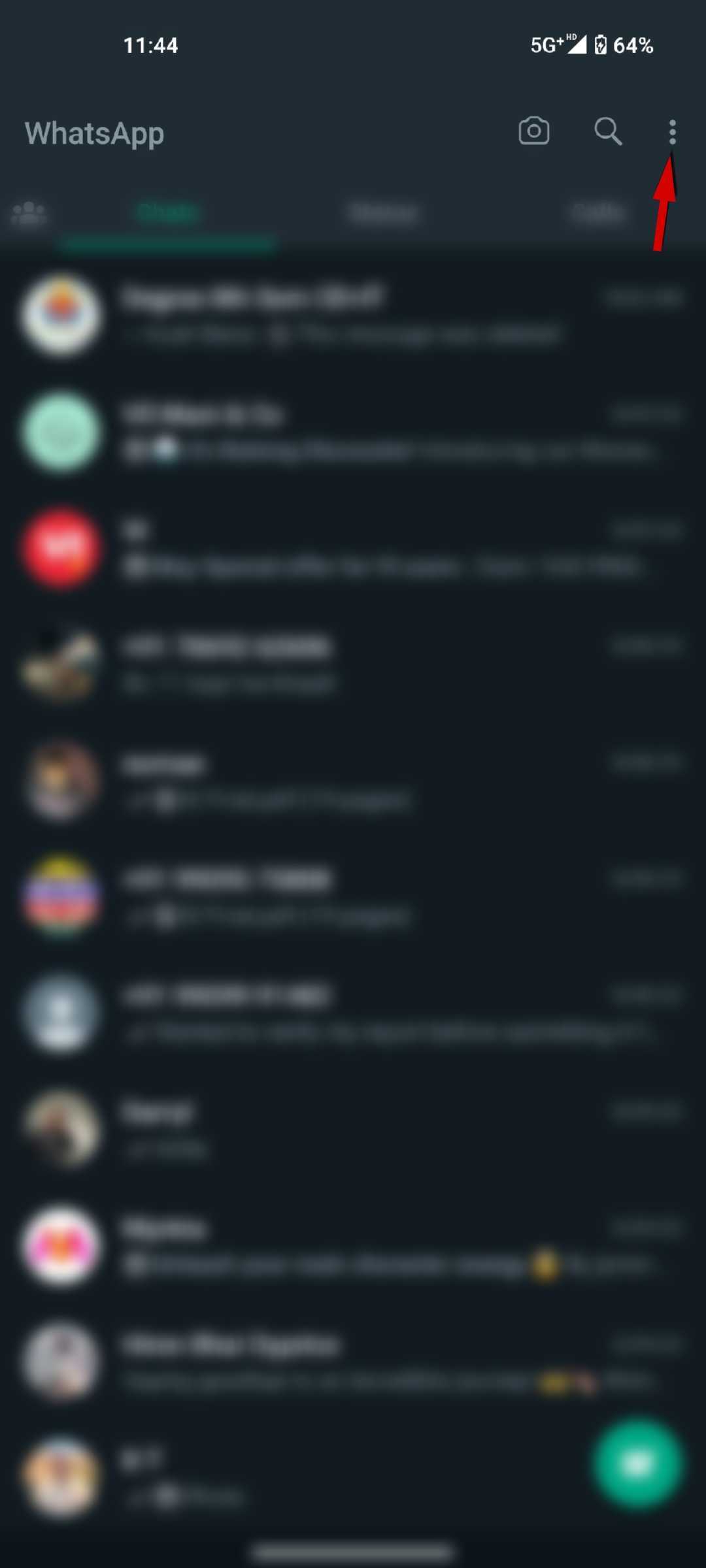 WhatsApp Adnroid Menu icon